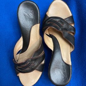 Sofft Back Leather Soft Slides, Size 9